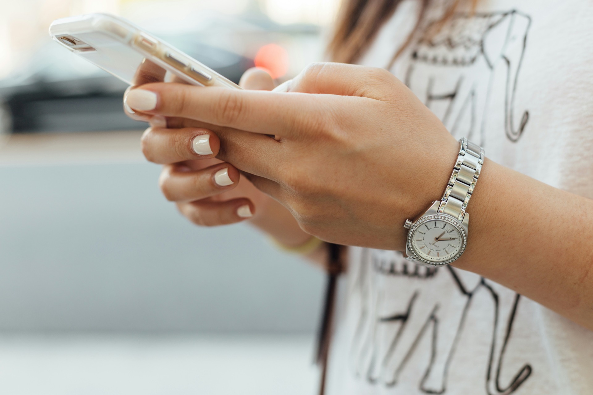 Phone in woman's hand
